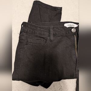 Carly Jean Los Angeles CJLA Black Distressed Knee Skinny Jeans Sz 15